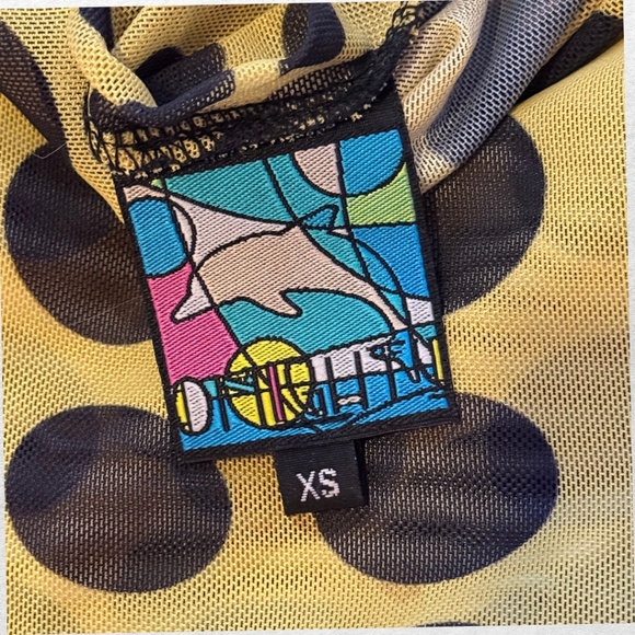 O-Mighty Yellow Black Dot Mesh Two-Piece Coorrd Set - Picture 5 of 6